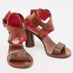 Louis Vuitton Monogram Canvas and Leather Ocean Drive Sandals Size 38