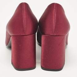 مملوكة مسبقًا Louis Vuitton Burgundy Satin Crystal Embellished Madeleine Pumps Size 38