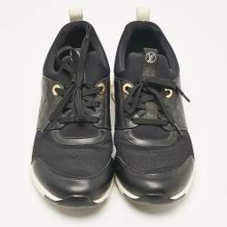 Louis Vuitton Black Mesh and Monogram Leather Aftergame Sneakers Size 38.5