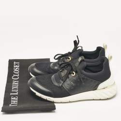 Louis Vuitton Black Mesh and Monogram Leather Aftergame Sneakers Size 38.5