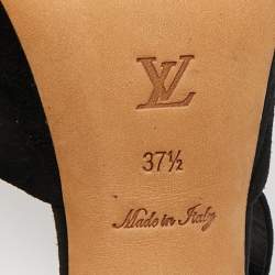 Louis Vuitton Black Suede Ankle Strap Sandals Size 37.5