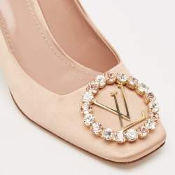 Louis Vuitton Beige Madeleine Block Heel Pumps Size 37.5