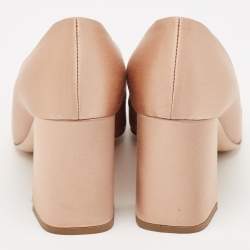 Louis Vuitton Beige Madeleine Block Heel Pumps Size 37.5