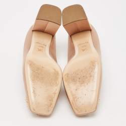 Louis Vuitton Beige Madeleine Block Heel Pumps Size 37.5