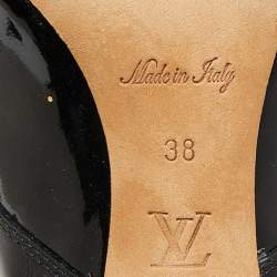 Louis Vuitton Black/Brown Leather and Patent Leather Ankle Length Boots Size 38
