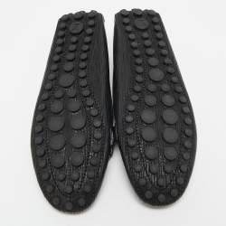 Louis Vuitton Black Leather Oxford Slip On Loafers Size 36
