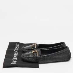 Louis Vuitton Black Leather Oxford Slip On Loafers Size 36