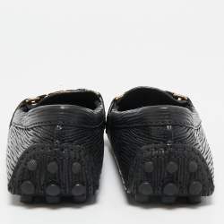 Louis Vuitton Black Leather Oxford Slip On Loafers Size 36