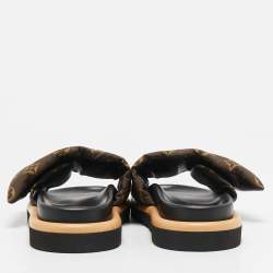 Louis Vuitton Brown Monogram Nylon Pool Pillow Flat Sandals Size 39