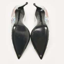 Louis Vuitton Silver Patent Leather Chérie Pointed Toe Pumps Size 38.5