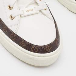 Louis Vuitton White Leather Monogram Stellar Low Top Sneakers Size 40