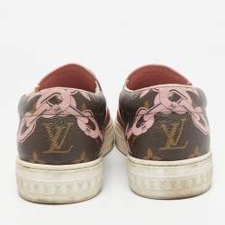 Louis Vuitton Brown Chain Print Monogram Canvas Harbor Sneakers Size 39