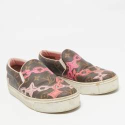 Louis Vuitton Brown Chain Print Monogram Canvas Harbor Sneakers Size 39