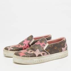 Louis Vuitton Brown Chain Print Monogram Canvas Harbor Sneakers Size 39