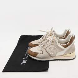 Louis Vuitton White Leather And Mesh Monogram Reverse Run Away Sneakers Size 38