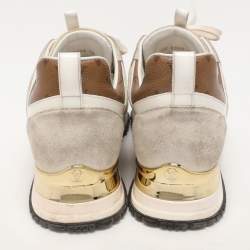 Louis Vuitton White Leather And Mesh Monogram Reverse Run Away Sneakers Size 38