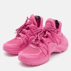 Louis Vuitton Pink Leather and Mesh Archlight Lace Up Sneakers Size 39