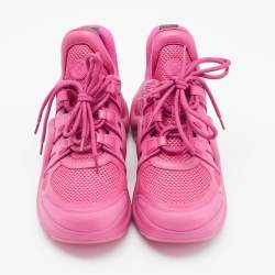 Louis Vuitton Pink Leather and Mesh Archlight Lace Up Sneakers Size 39