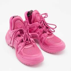Louis Vuitton Pink Leather and Mesh Archlight Lace Up Sneakers Size 39