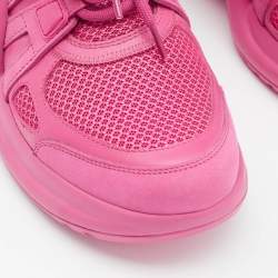 Louis Vuitton Pink Leather and Mesh Archlight Lace Up Sneakers Size 39