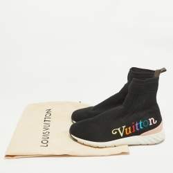 Louis Vuitton Black Knit Fabric Aftergame High Slip On Sneakers Size 40
