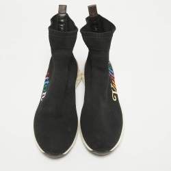 Louis Vuitton Black Knit Fabric Aftergame High Slip On Sneakers Size 40