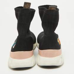Louis Vuitton Black Knit Fabric Aftergame High Slip On Sneakers Size 40