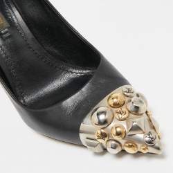 Louis Vuitton Black Leather Embellished Bernice Pumps Size 38