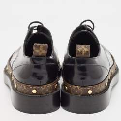 Louis Vuitton Black/Brown Monogram Canvas And Patent Leather Derby Size 39.5