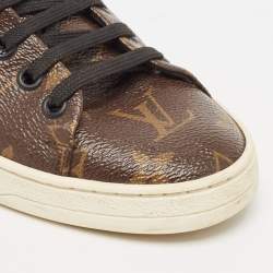 Louis Vuitton Brown/Black Monogram Canvas and Patent Leather Frontrow Sneakers Size 36