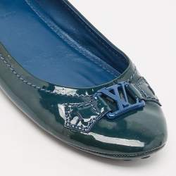 Louis Vuitton Green Patent Leather Oxford Ballet Flats Size 39.5
