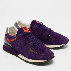 Louis Vuitton Purple Coated Canvas and Mesh Run Away Low Top Sneakers Size 39.5