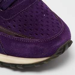Louis Vuitton Purple Coated Canvas and Mesh Run Away Low Top Sneakers Size 39.5