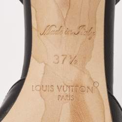 مملوكة مسبقًا Louis Vuitton Black Leather Blossom Slingback Pumps Size 37.5