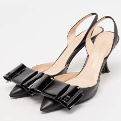 مملوكة مسبقًا Louis Vuitton Black Leather Blossom Slingback Pumps Size 37.5