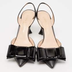 مملوكة مسبقًا Louis Vuitton Black Leather Blossom Slingback Pumps Size 37.5