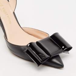 مملوكة مسبقًا Louis Vuitton Black Leather Blossom Slingback Pumps Size 37.5