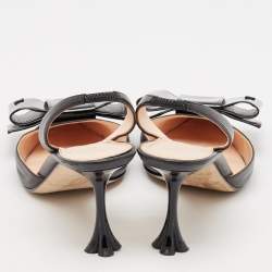 مملوكة مسبقًا Louis Vuitton Black Leather Blossom Slingback Pumps Size 37.5