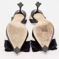 مملوكة مسبقًا Louis Vuitton Black Leather Blossom Slingback Pumps Size 37.5