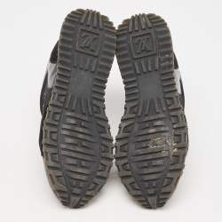 Louis Vuitton Black/Brown Mesh and Monogram Canvas Run Away Sneakers Size 38.5
