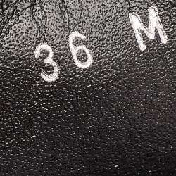 Louis Vuitton Black Leather Wonderland Flat Ranger Combat Boots Size 36