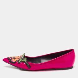 Louis Vuitton Pink Patent Leather Stephen Sprouse Rose Ballet Flats Size 35.5