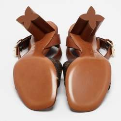 Louis Vuitton Monogram Perforated Canvas and Leather Silhouette Sandals Size 35