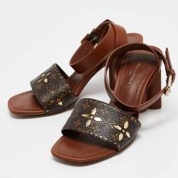 Louis Vuitton Monogram Perforated Canvas and Leather Silhouette Sandals Size 35