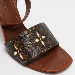 Louis Vuitton Monogram Perforated Canvas and Leather Silhouette Sandals Size 35
