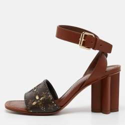 Louis Vuitton Monogram Perforated Canvas and Leather Silhouette Sandals Size 35
