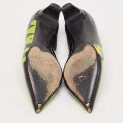 مملوكة مسبقًا Louis Vuitton Black/Green Graffiti Patent Leather Stephen Sprouse Pumps Size 35.5