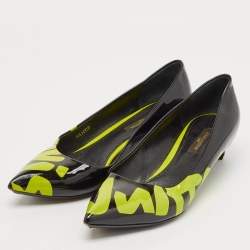 مملوكة مسبقًا Louis Vuitton Black/Green Graffiti Patent Leather Stephen Sprouse Pumps Size 35.5