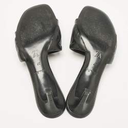 Louis Vuitton Black Leather Revival Slide Sandals Size 37