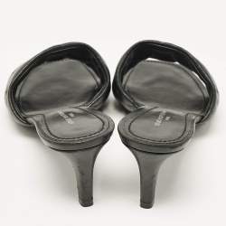 Louis Vuitton Black Leather Revival Slide Sandals Size 37